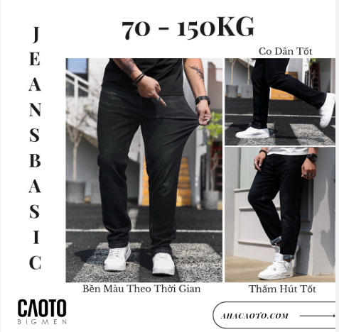 Quần Jean Nam Đen Basic