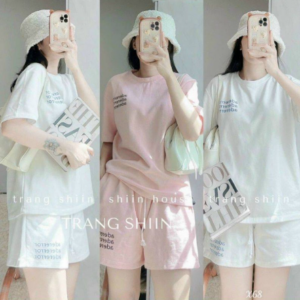 Bộ Đồ Nữ Áo Thun Quần Short Basic