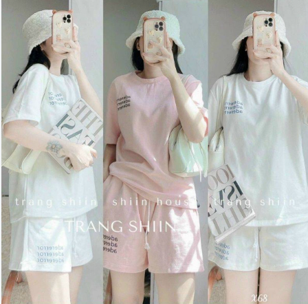 Bộ Đồ Nữ Áo Thun Quần Short Basic
